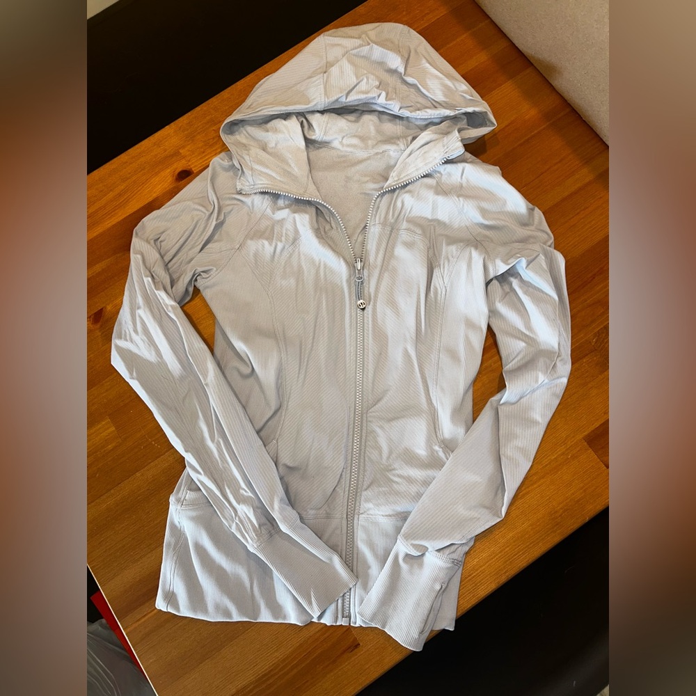 Light gray Lululemon Hooded Zip-Up Jacket